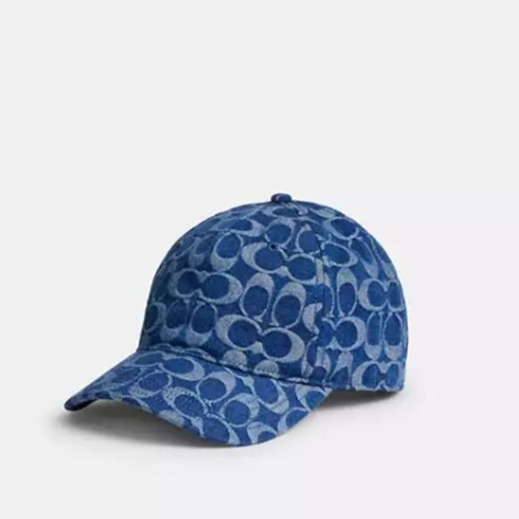 Coach Signature Denim Baseball Hat M/L NWT - Picture 1 of 2